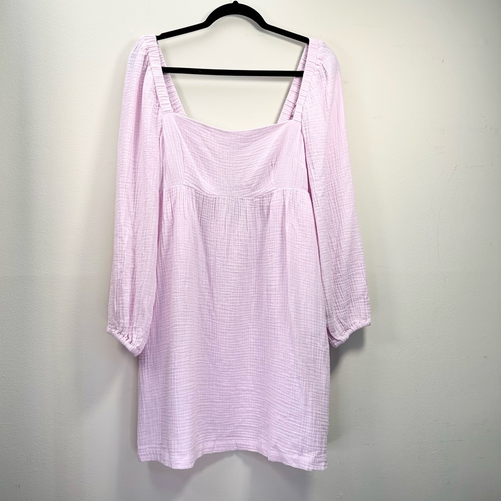 J. Crew Square Neck Soft Gauze Dress, Frosty Lavender,  Medium - Picture 4 of 16